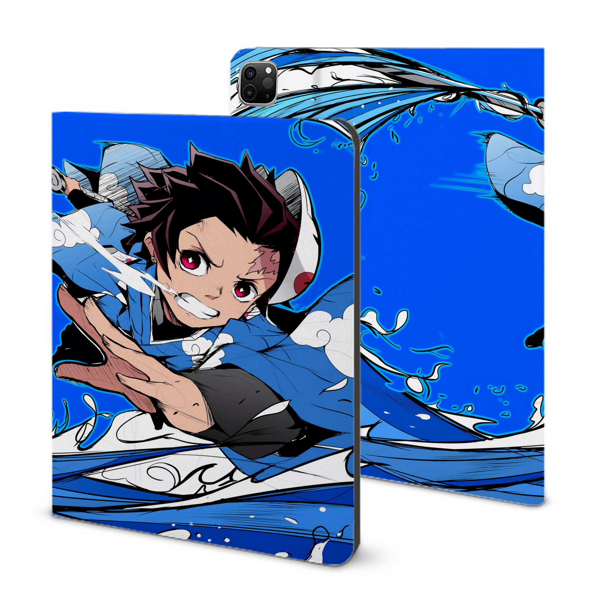 （画像用） 鬼滅の刃（きめつのやいば）竈門 炭治郎／かまど たんじろう Kamado Tanjirou IPad ケース ブック型 PUレザー TPU 耐衝撃 軽量 薄型 ペン収納なし 全面保護 IPad 各モデル対応